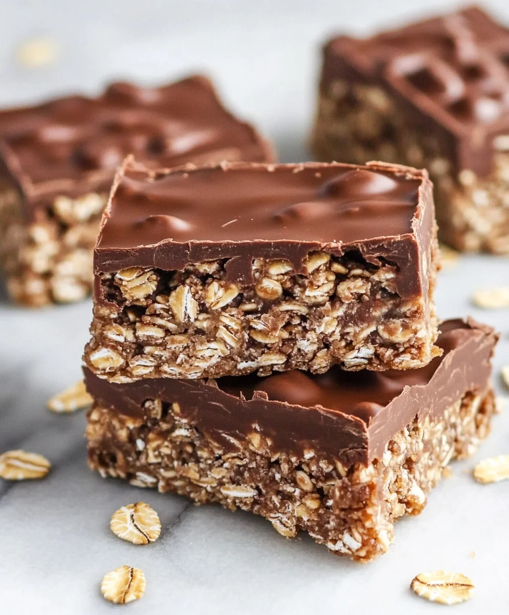 Easy No-Bake Chocolate Oat Bars