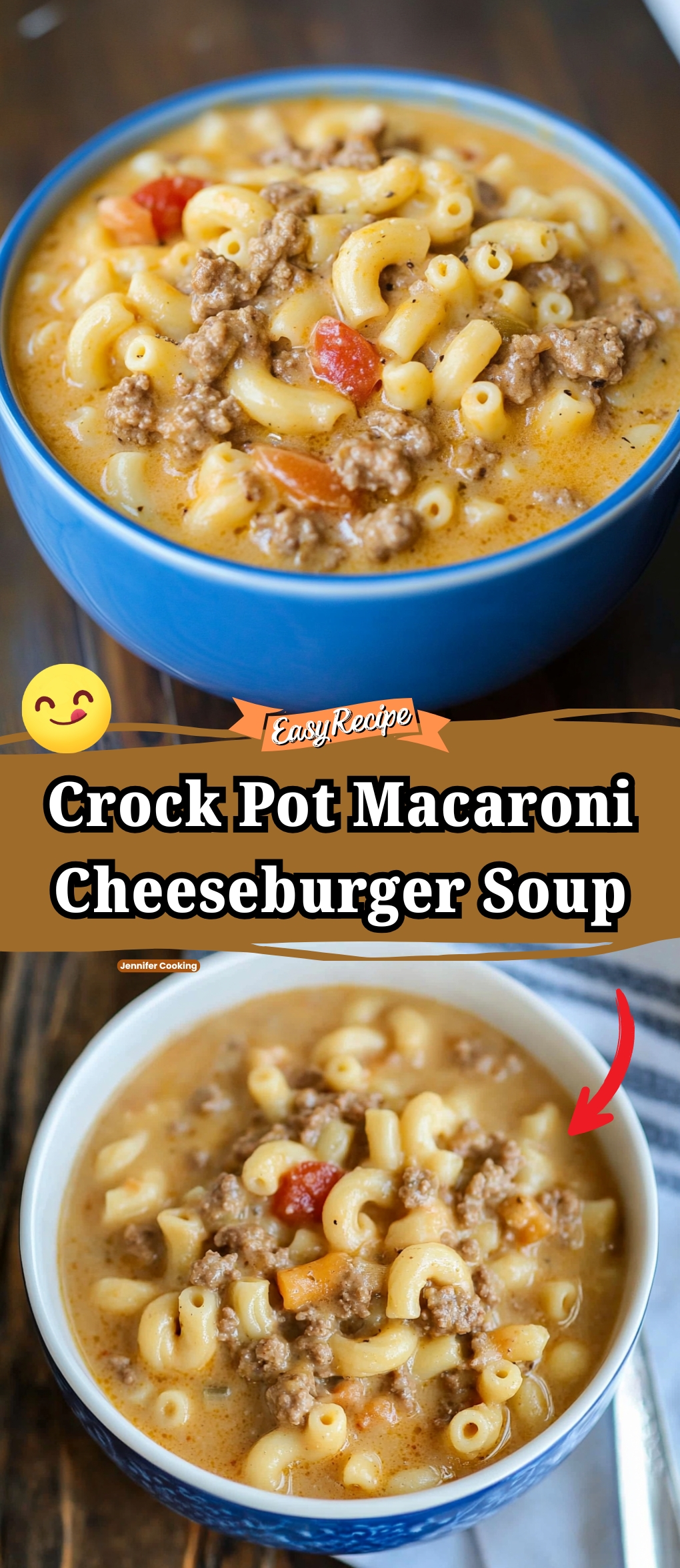 Crock Pot Macaroni Cheeseburger Soup