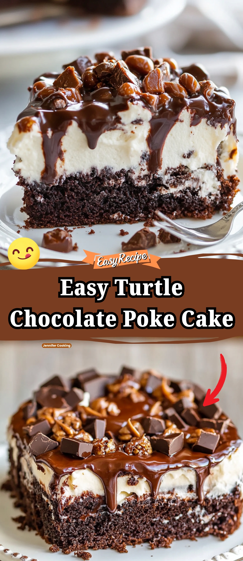 Turtle Chocolate Poke Cake
