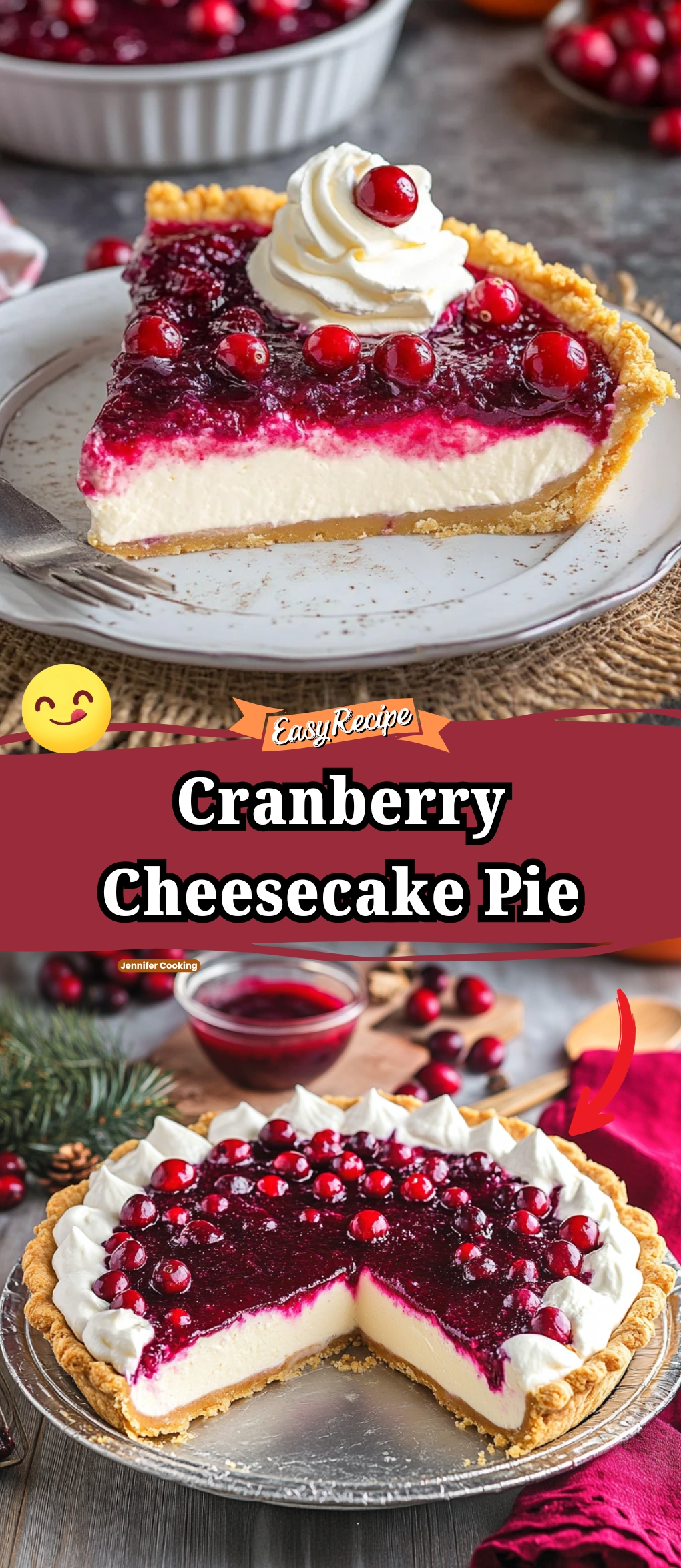 Cranberry Cheesecake Pie