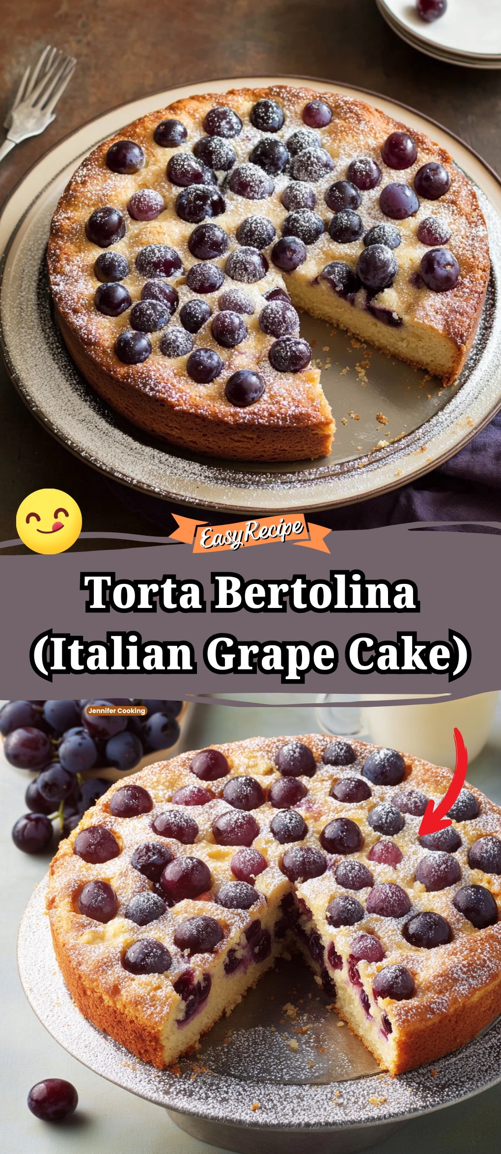Torta Bertolina (Italian Grape Cake)