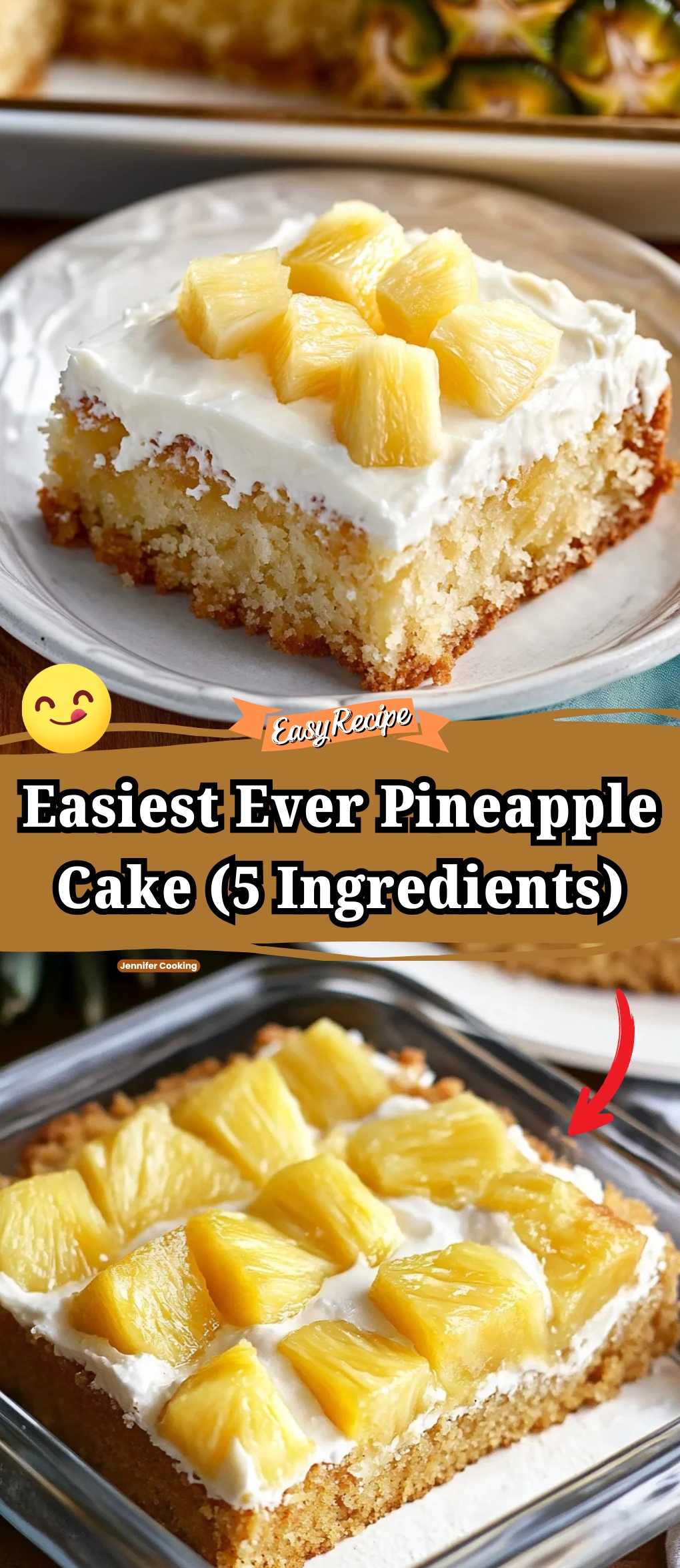 Easiest Ever Pineapple Cake (5 Ingredients)