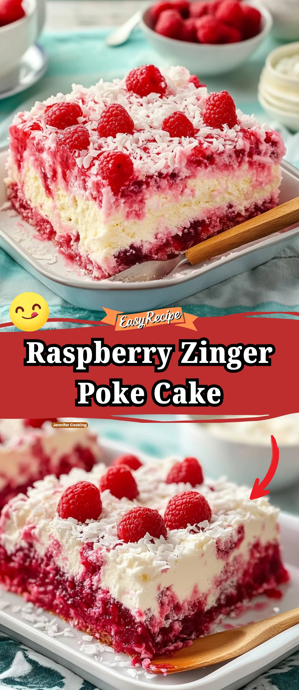 Raspberry Zinger Poke Cake