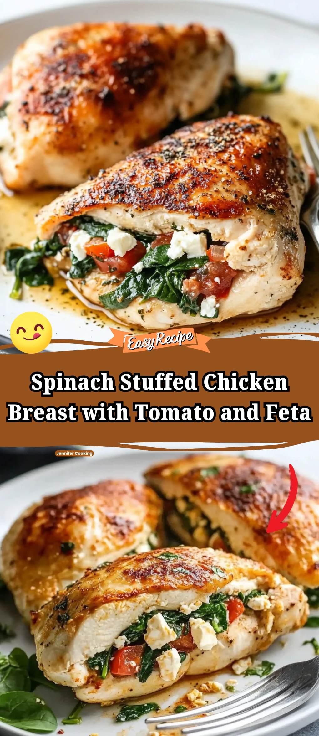 Spinach Stuffed Chicken Breast with Tomato and Feta