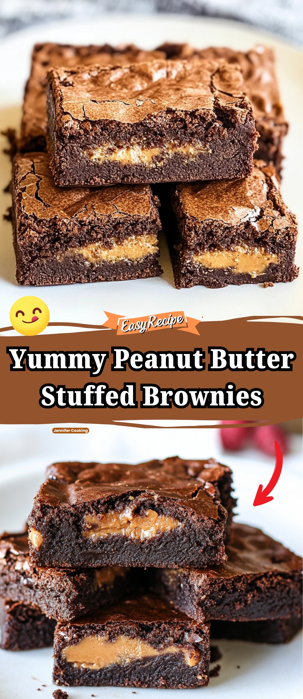 Peanut Butter Stuffed Brownies