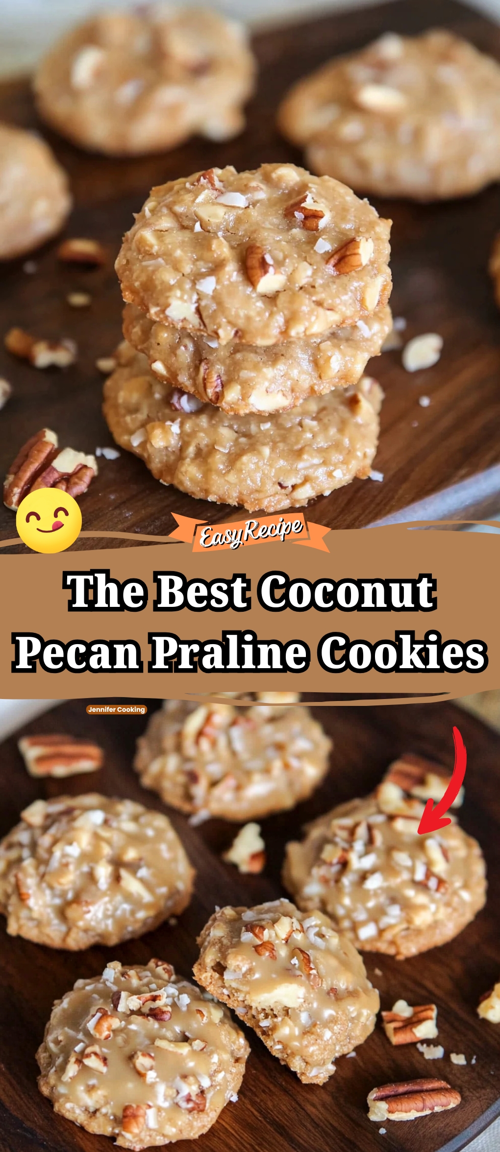No-Bake Coconut Pecan Praline Cookies