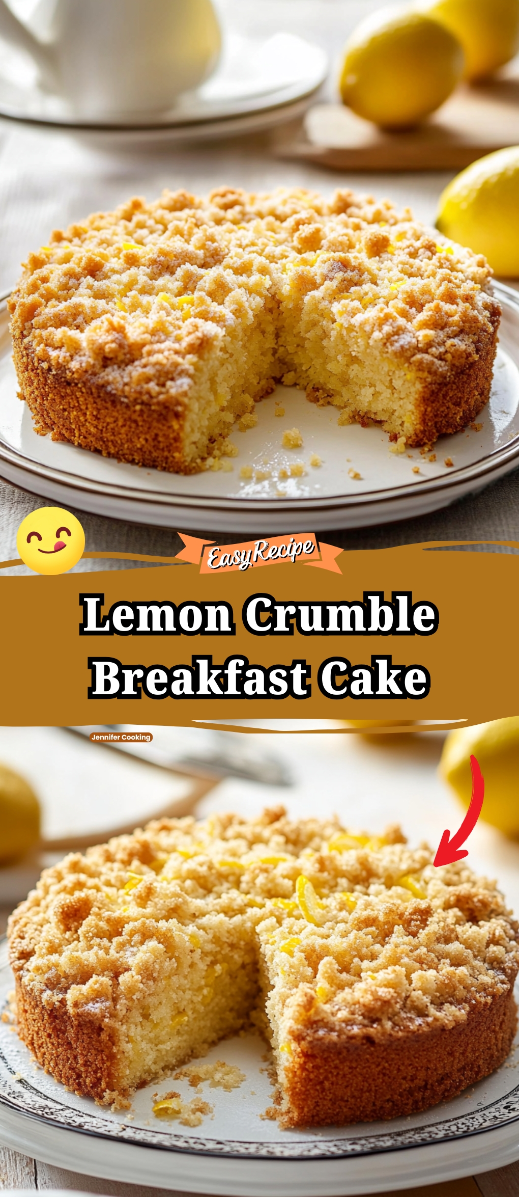 Lemon Crumble Breakfast Cake