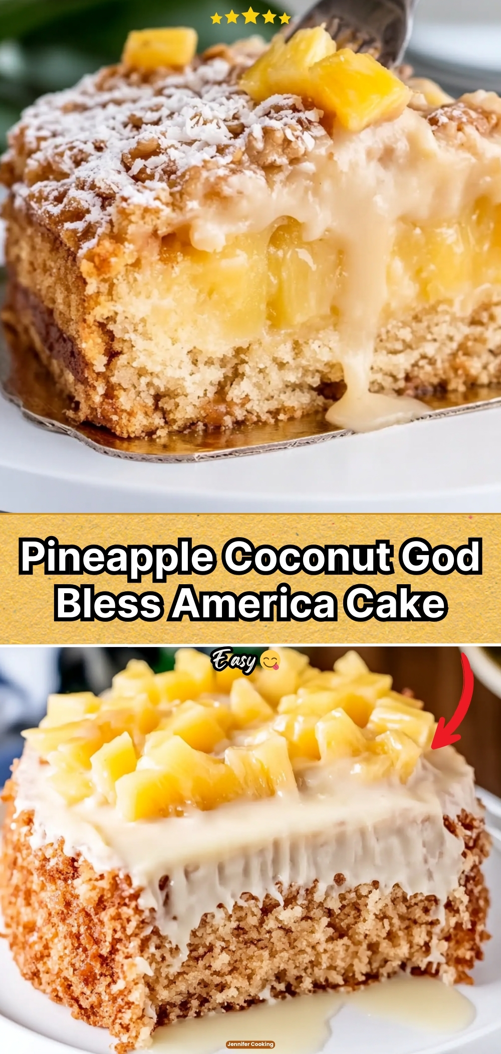 Pineapple Coconut God Bless America Cake