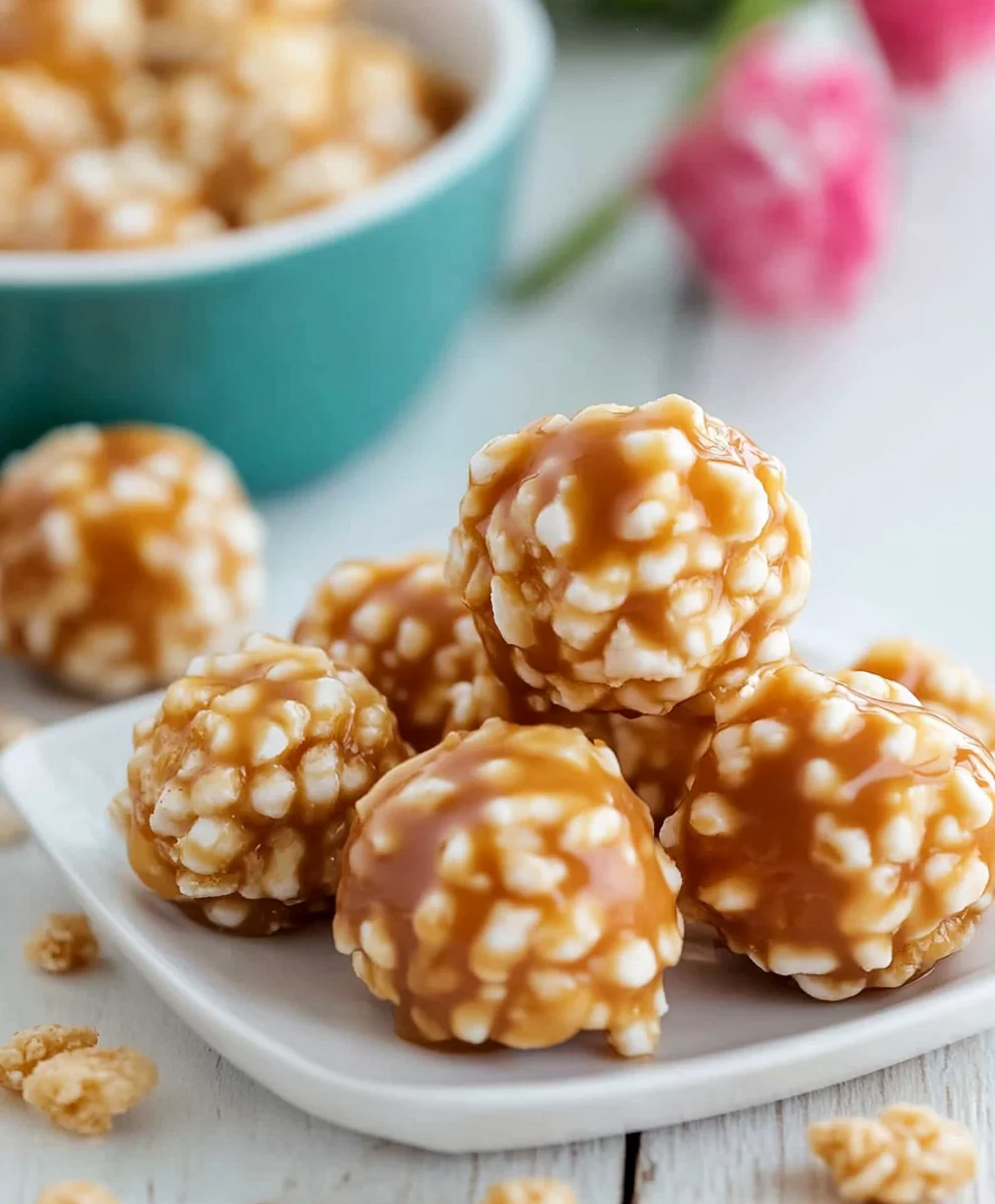 Marshmallow Caramel Rice Krispies Puffs