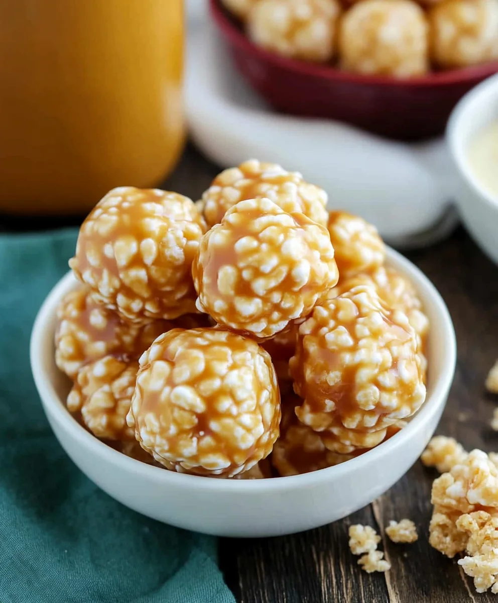 Marshmallow Caramel Rice Krispies Puffs