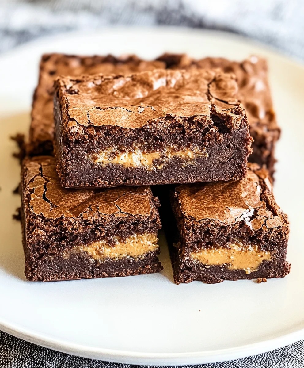 Peanut Butter Stuffed Brownies