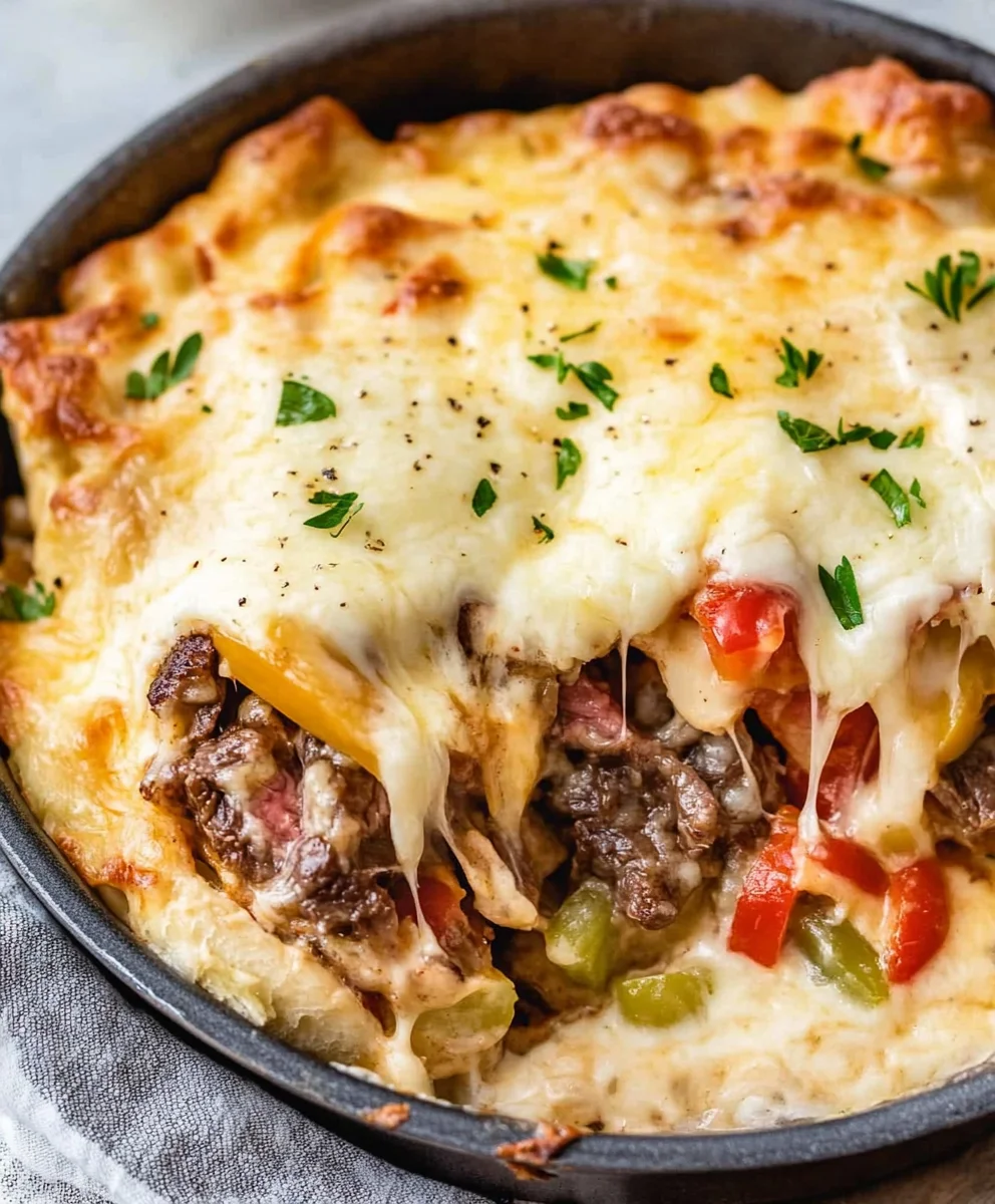 Philly Cheesesteak Casserole