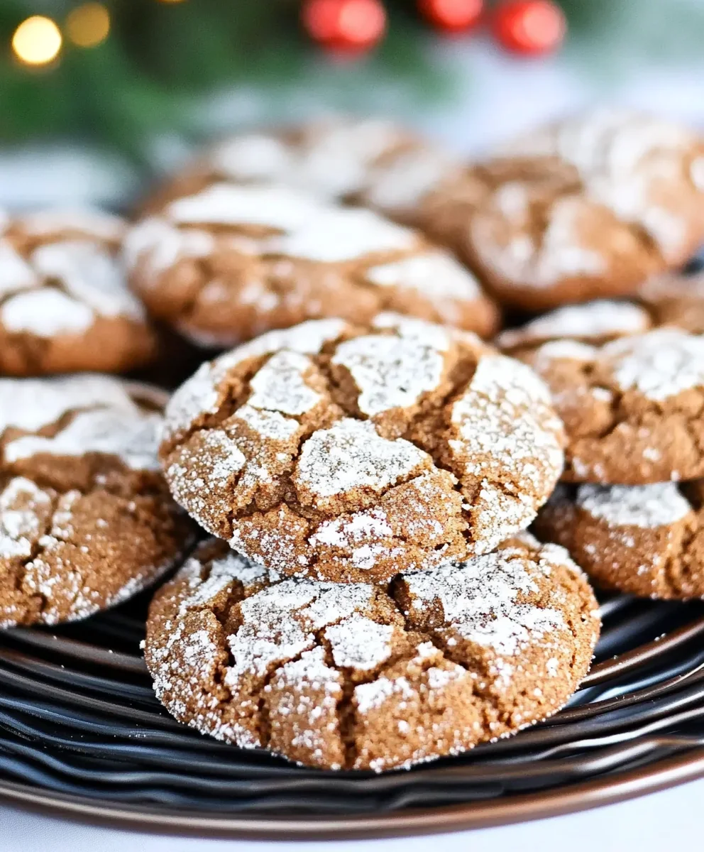 Easy Gingerbread Crinkle Cookies
