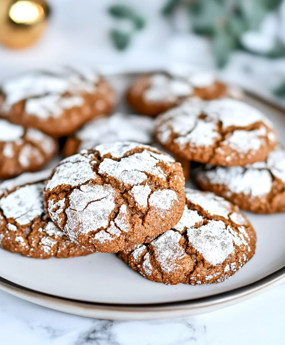 Easy Gingerbread Crinkle Cookies