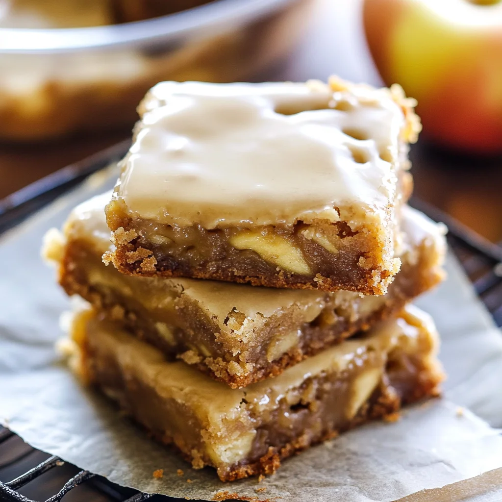 Maple Glazed Apple Blondies
