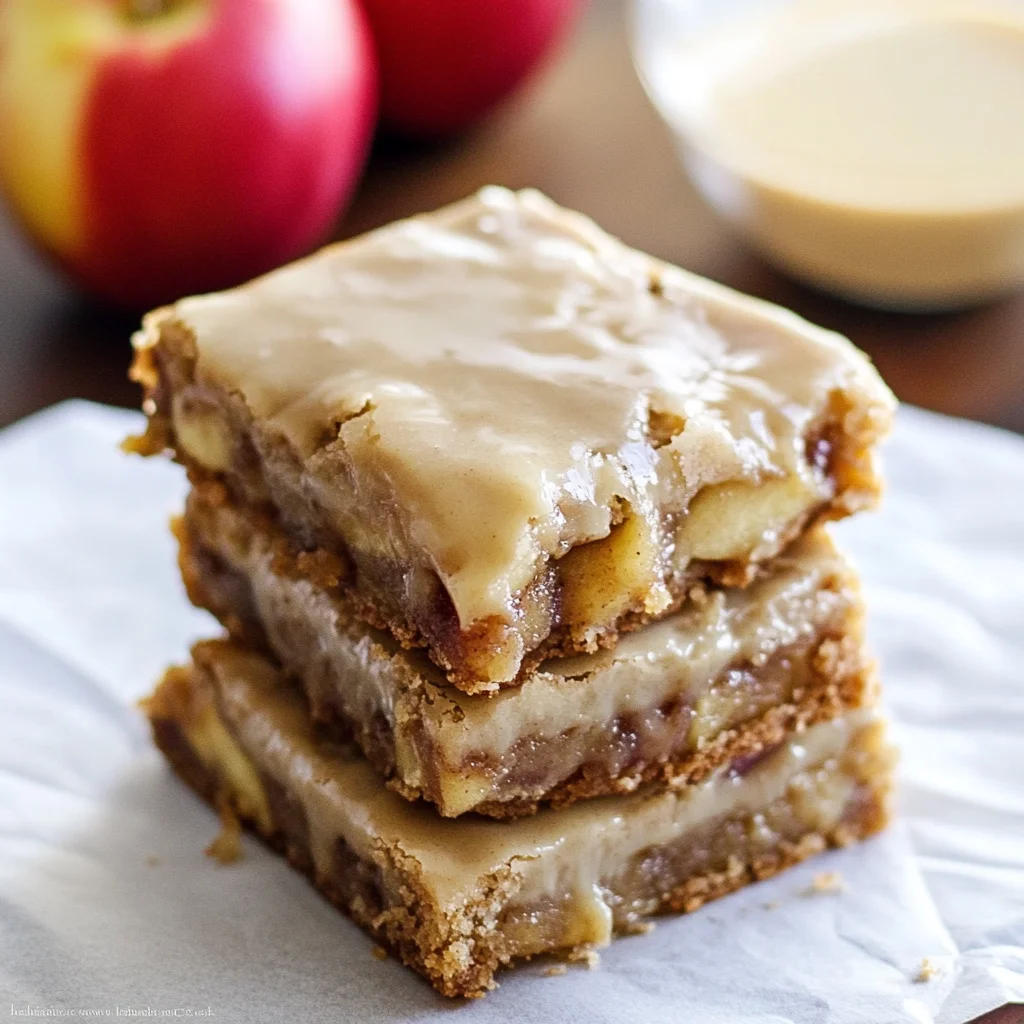 Maple Glazed Apple Blondies