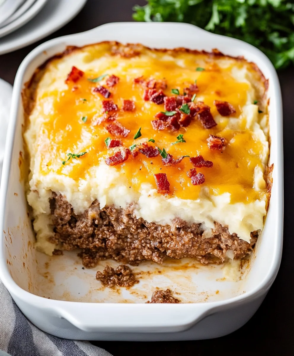 Loaded Potato and Meatloaf Casserole