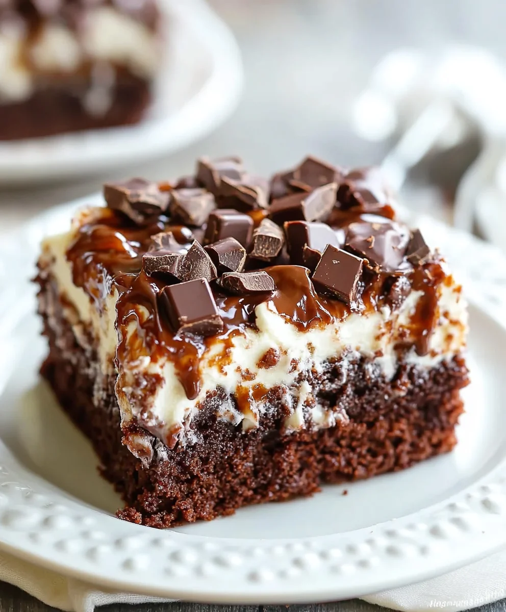 Turtle Chocolate Poke Cake