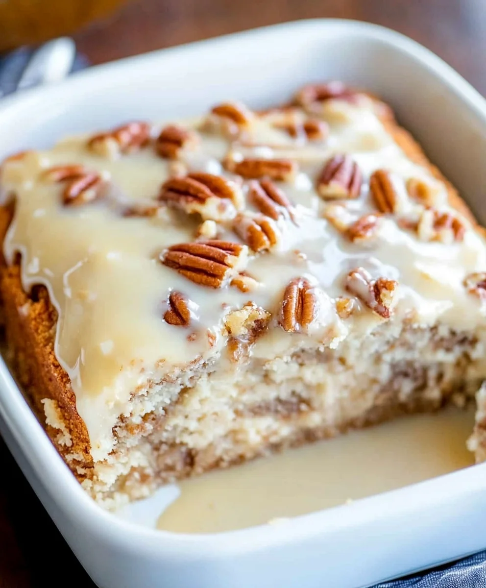 Butter Pecan Praline Poke Cake