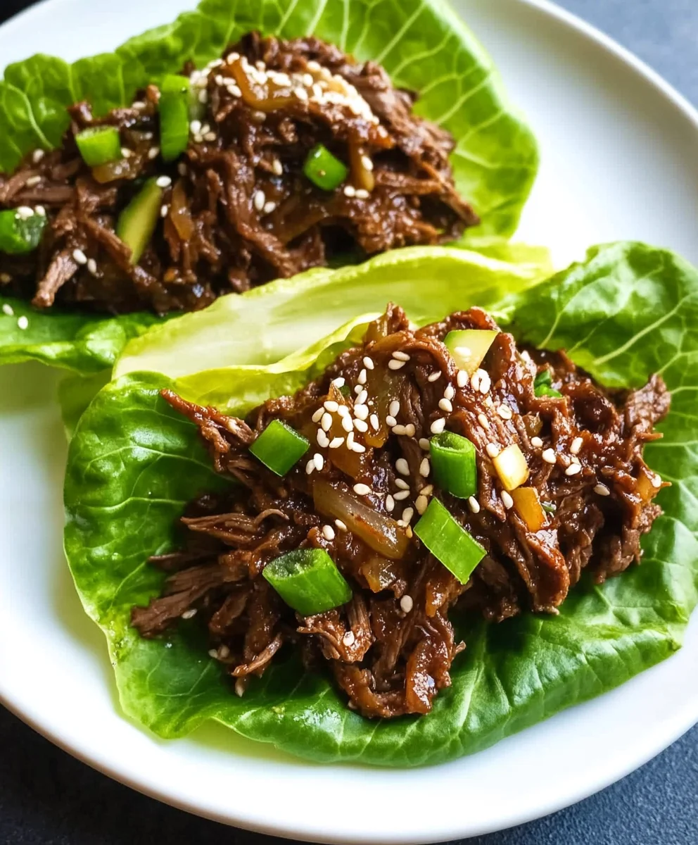 Slow Cooker Korean Beef Lettuce Wraps
