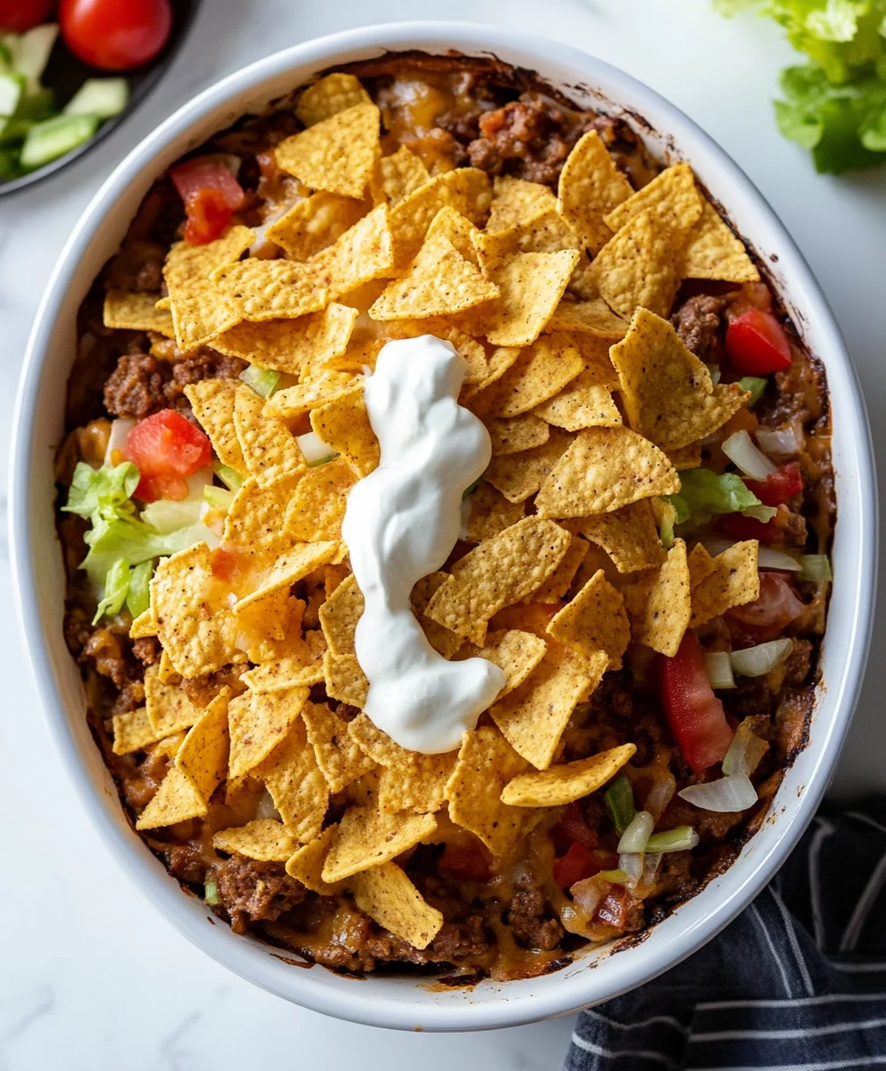 Easy Walking Taco Casserole (One-Pan!)