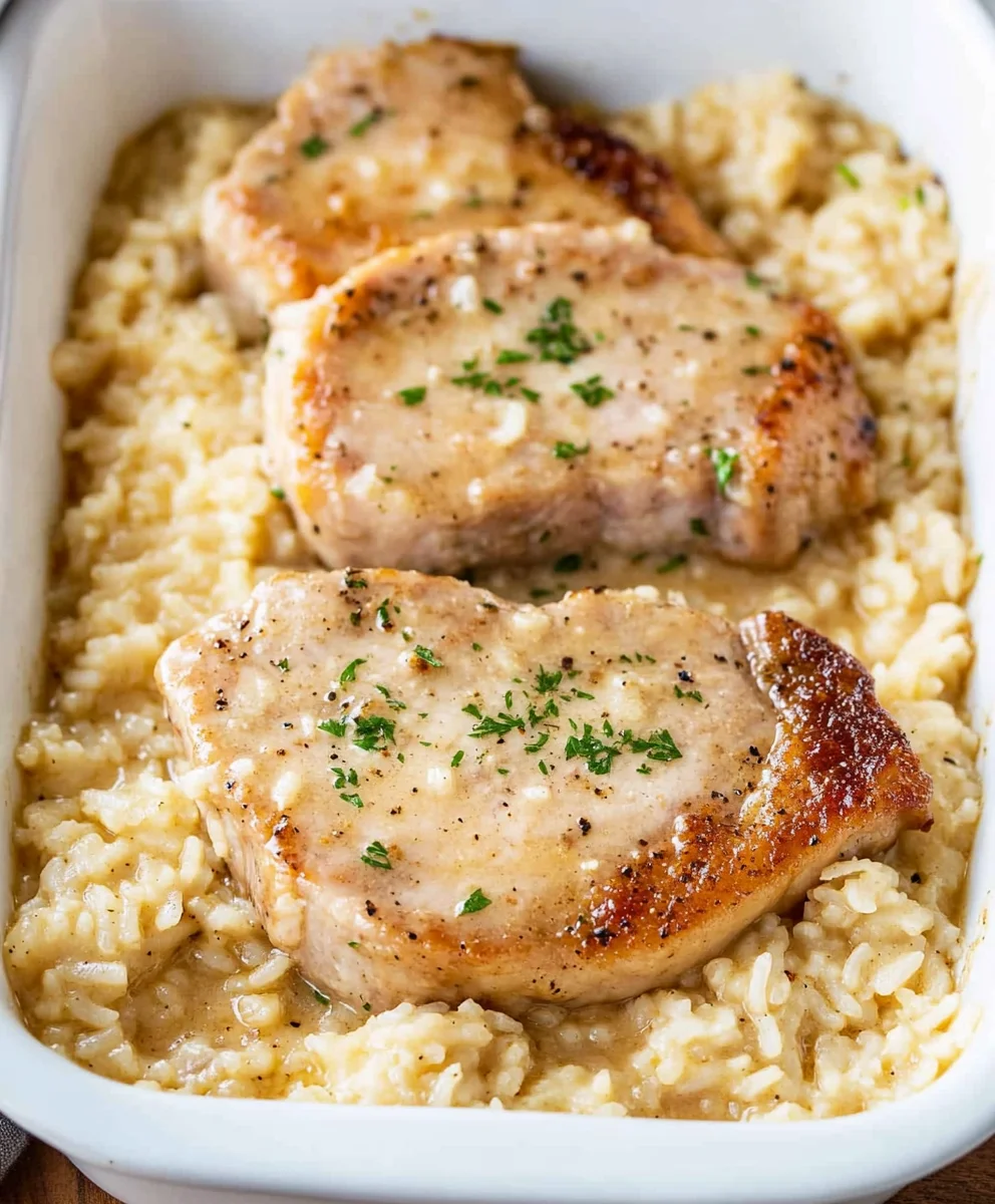 Baked Pork Chops & Rice