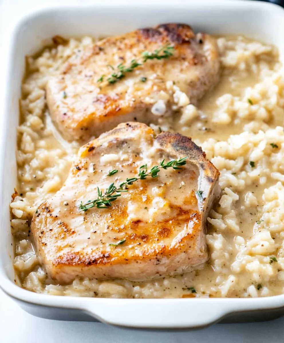 Baked Pork Chops & Rice