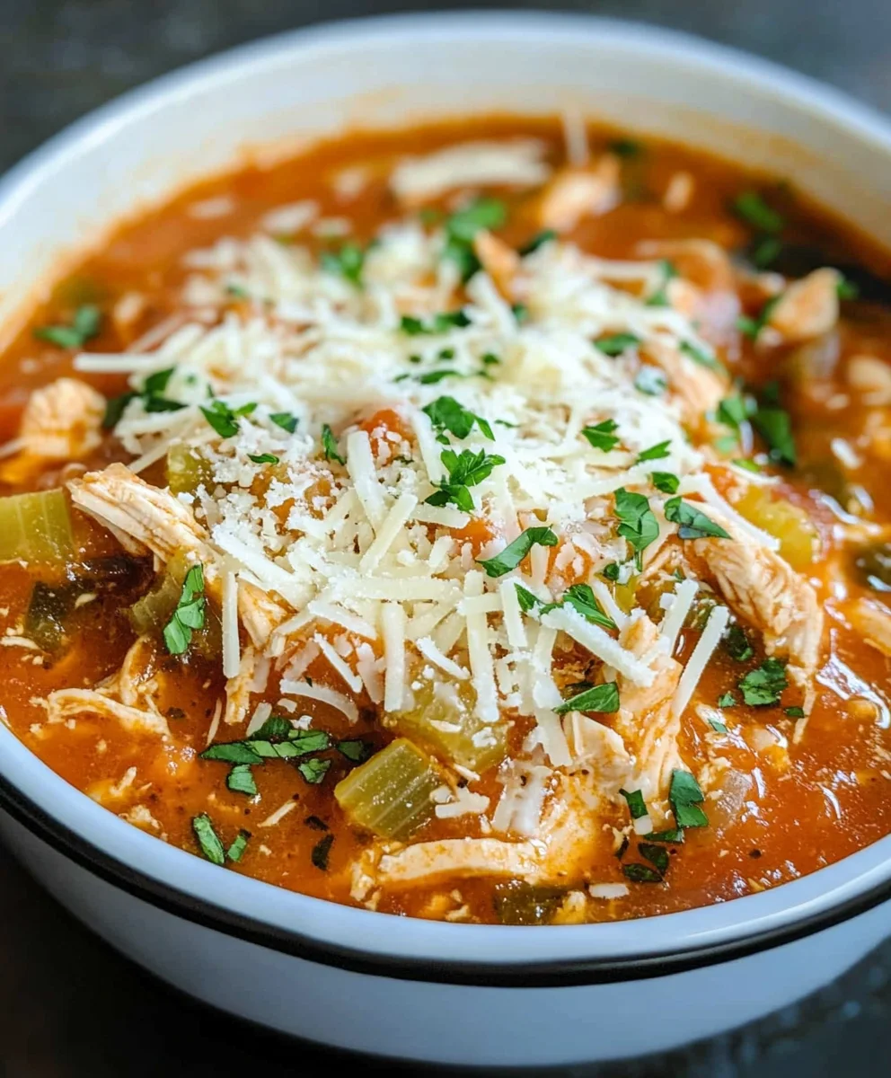 Crockpot Chicken Parmesan Soup
