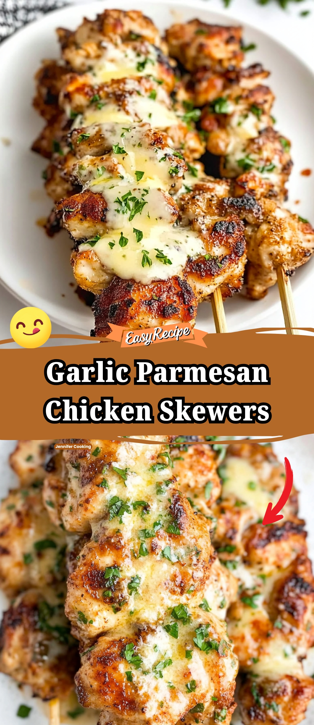 Garlic Parmesan Chicken Skewers