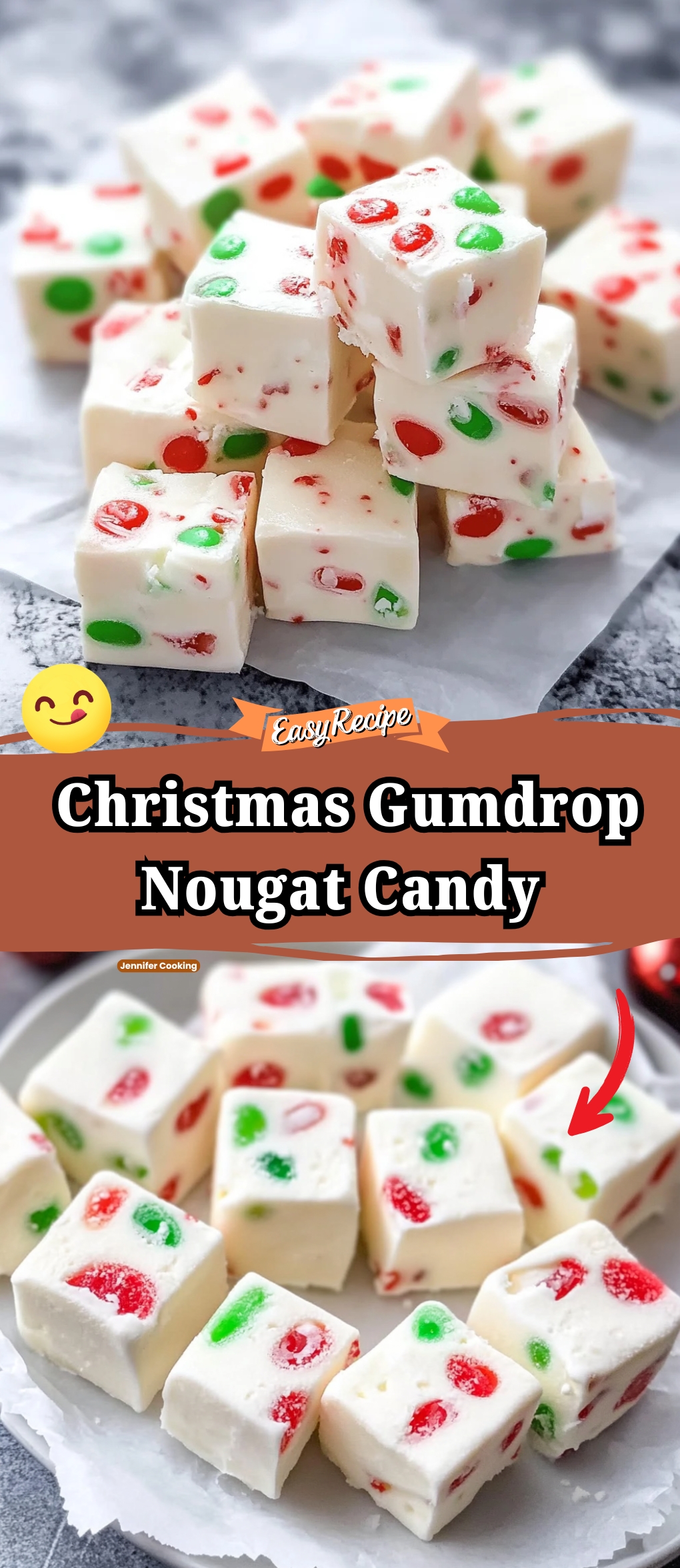 Easy Christmas Gumdrop Nougat Candy