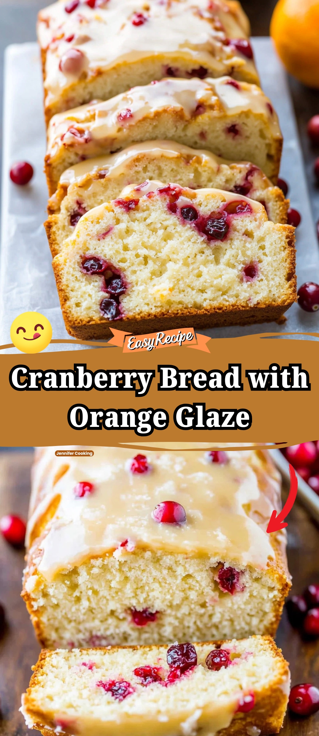 Cranberry Bread with Orange Glaze