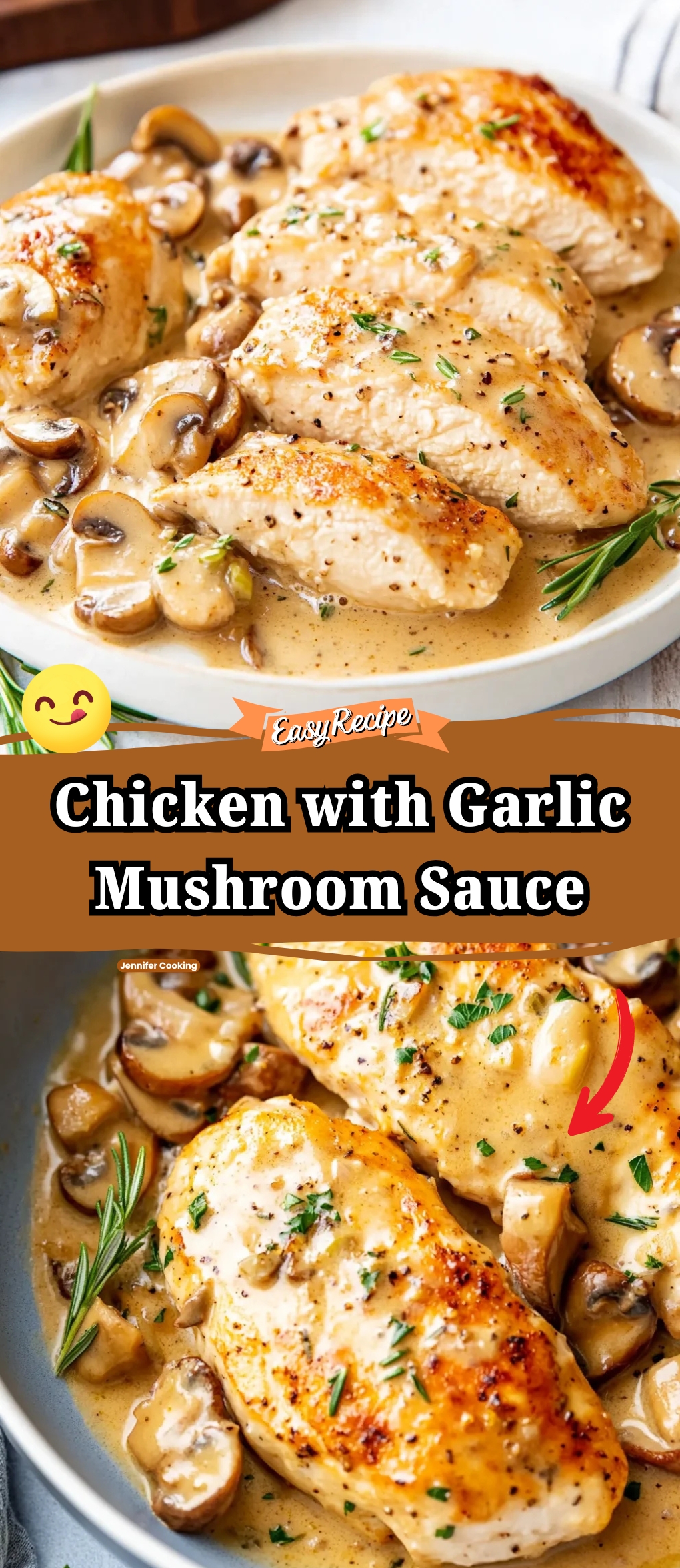 Chicken with Garlic Mushroom Sauce