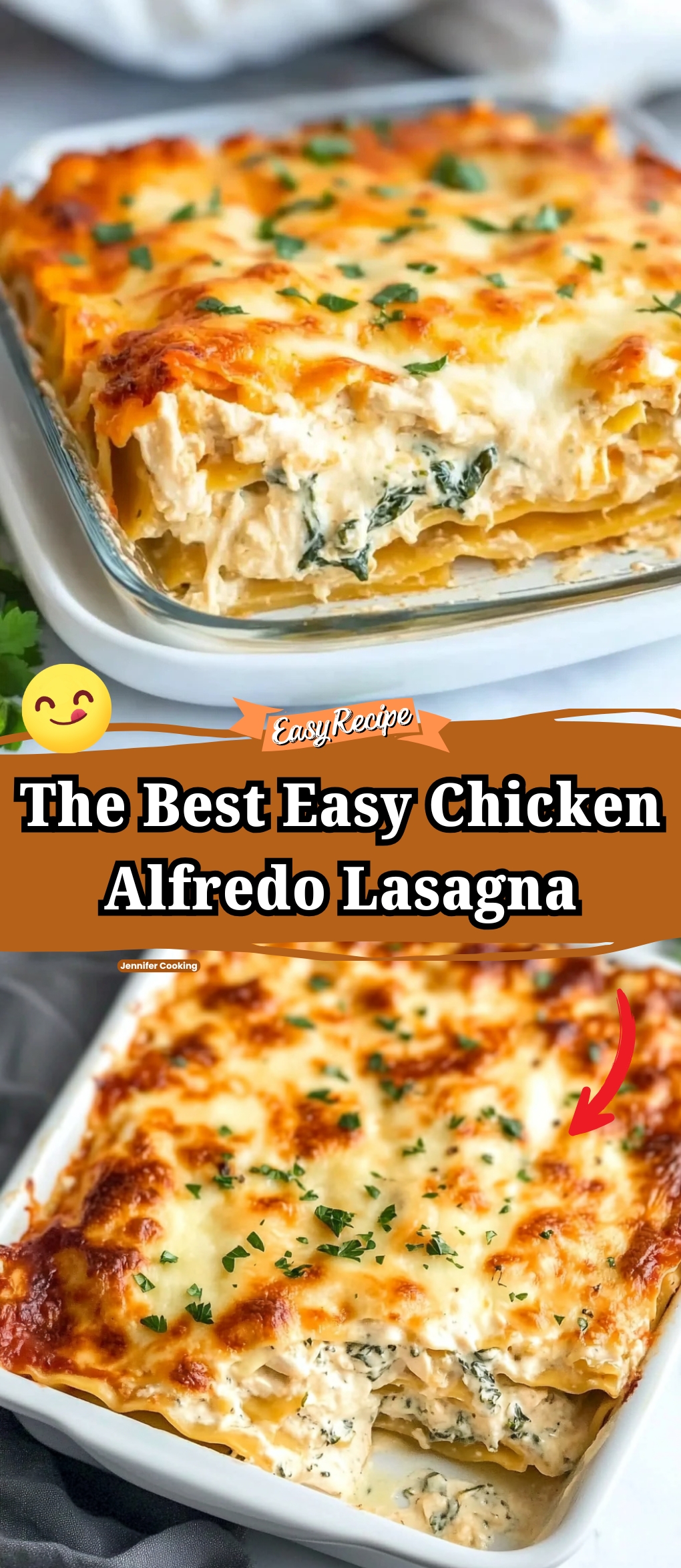 The Best Easy Chicken Alfredo Lasagna