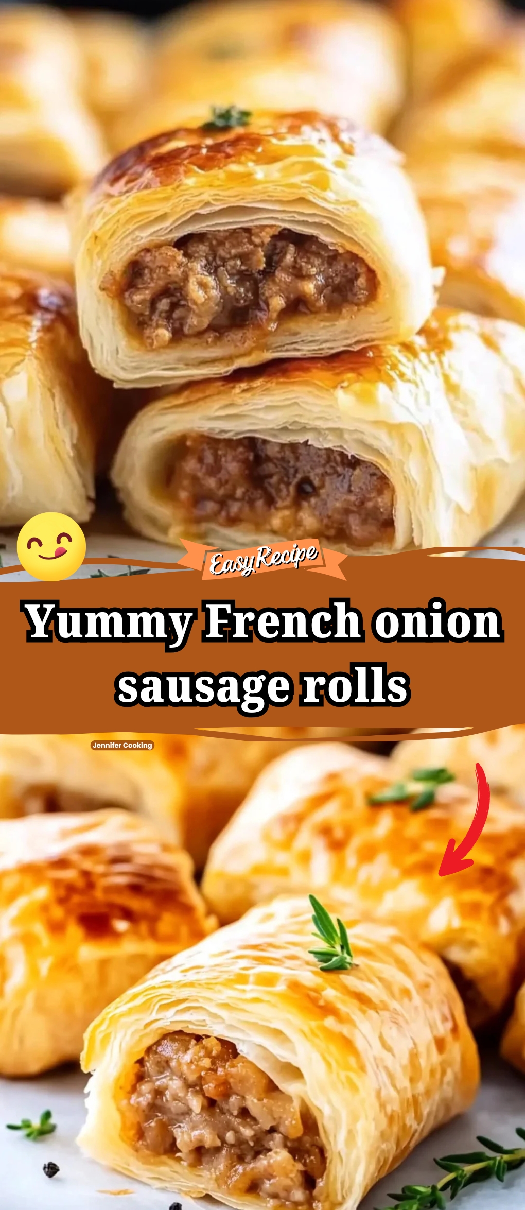 French onion sausage rolls
