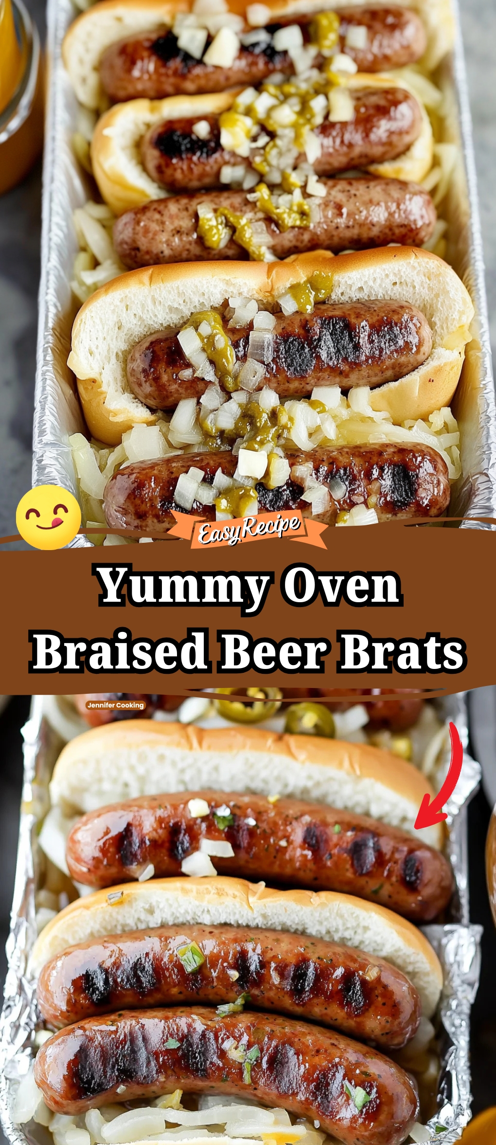Oven Braised Beer Brats