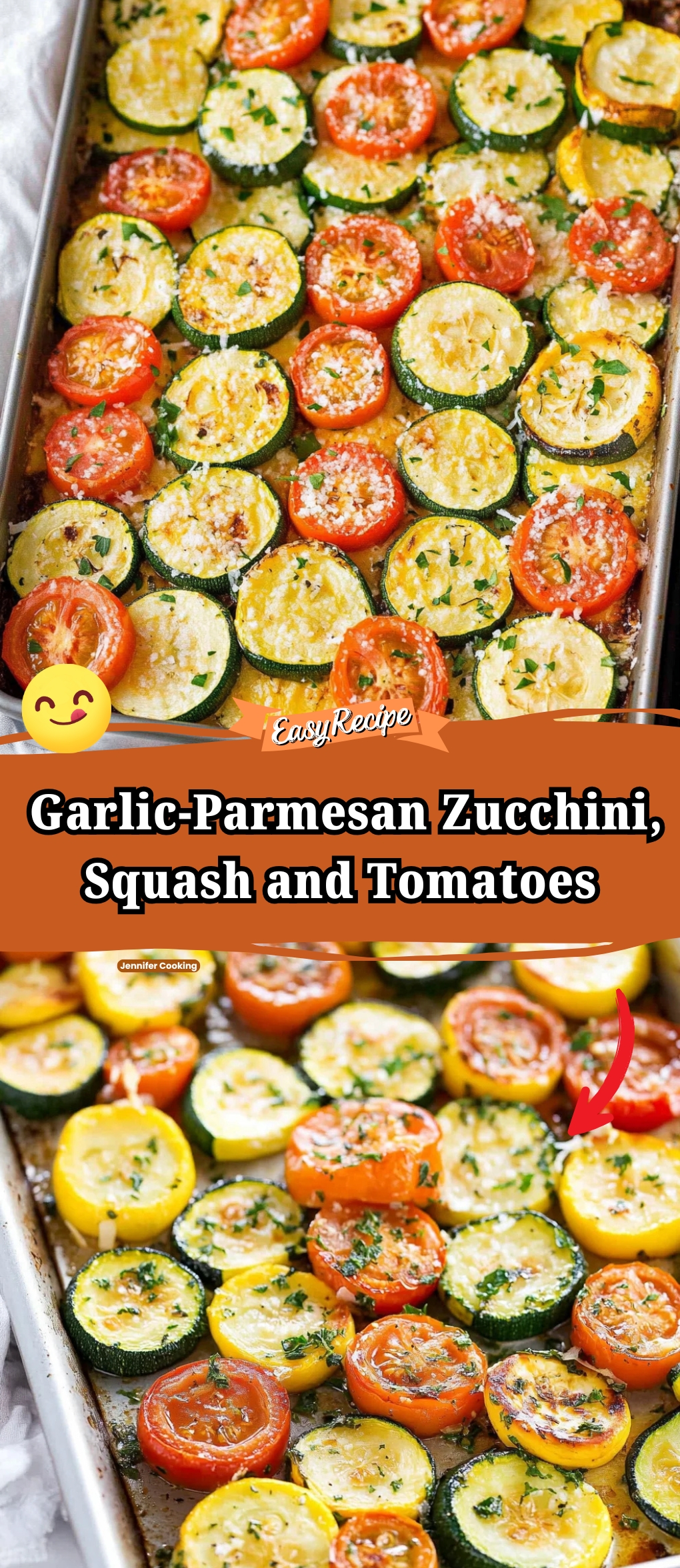 Roasted Garlic-Parmesan Zucchini, Squash and Tomatoes