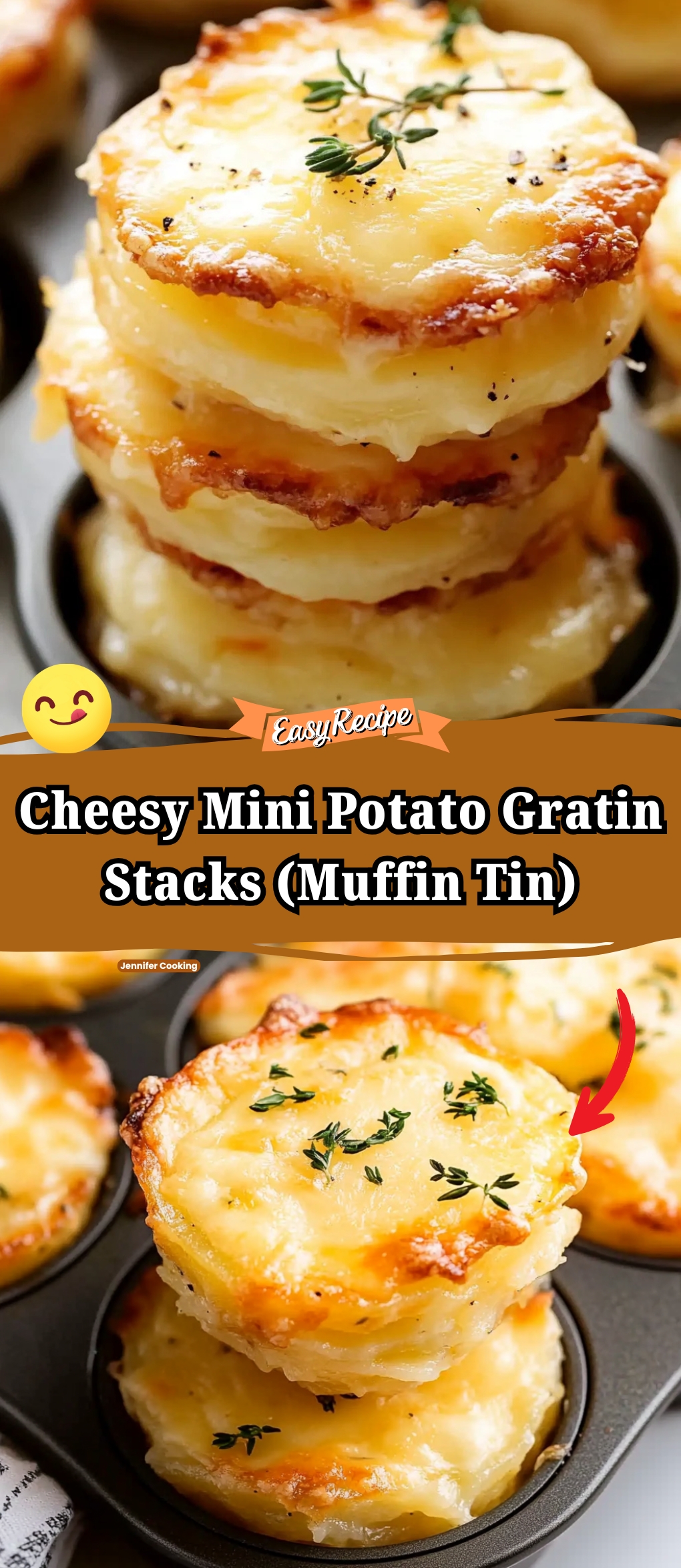 Cheesy Mini Potato Gratin Stacks (Muffin Tin)