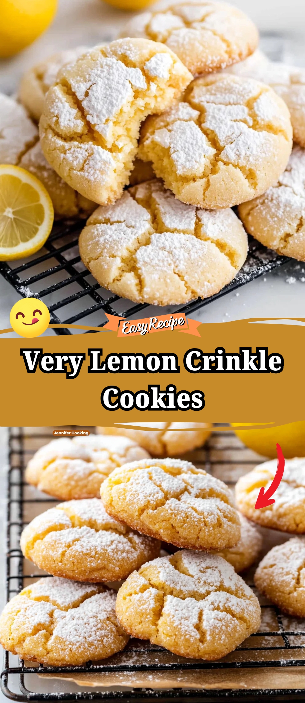 Very Lemon Crinkle Cookies