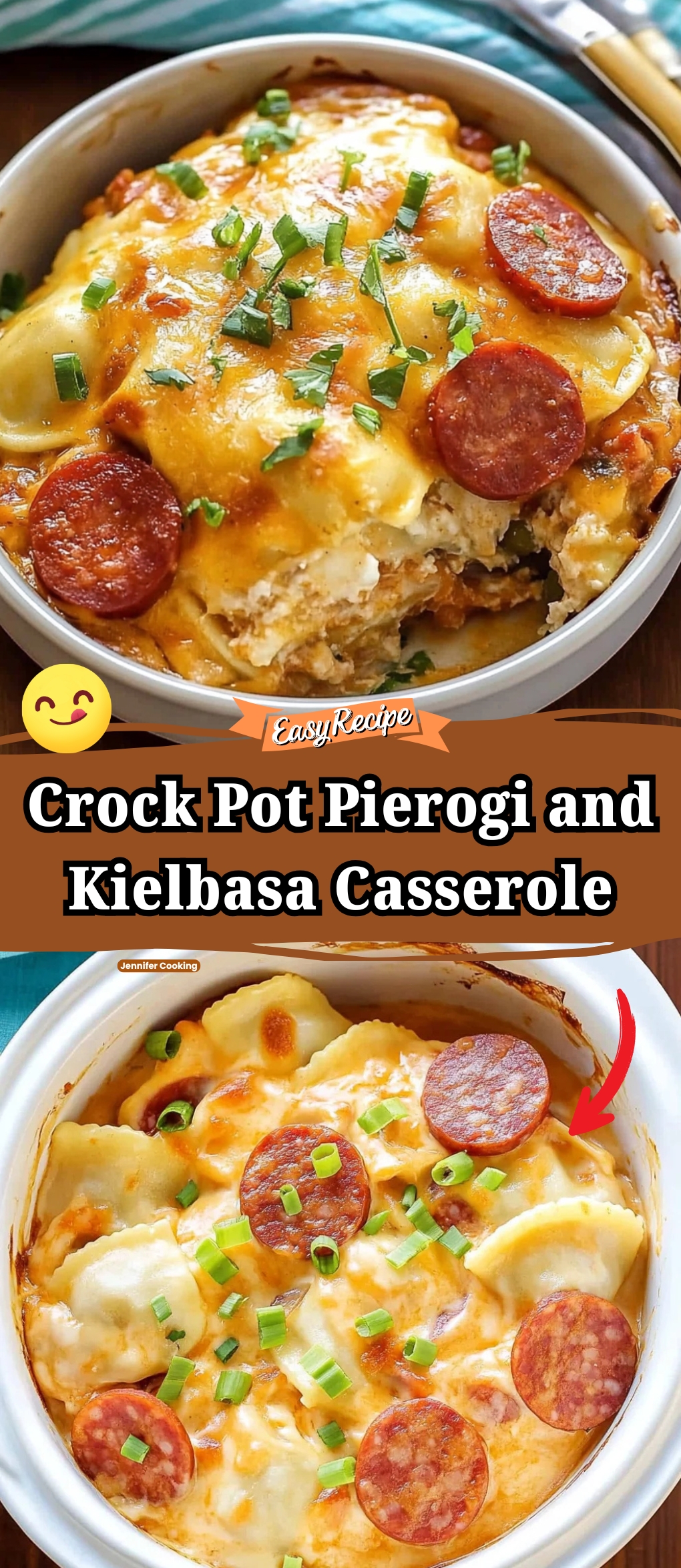 Crock Pot Pierogi and Kielbasa Casserole