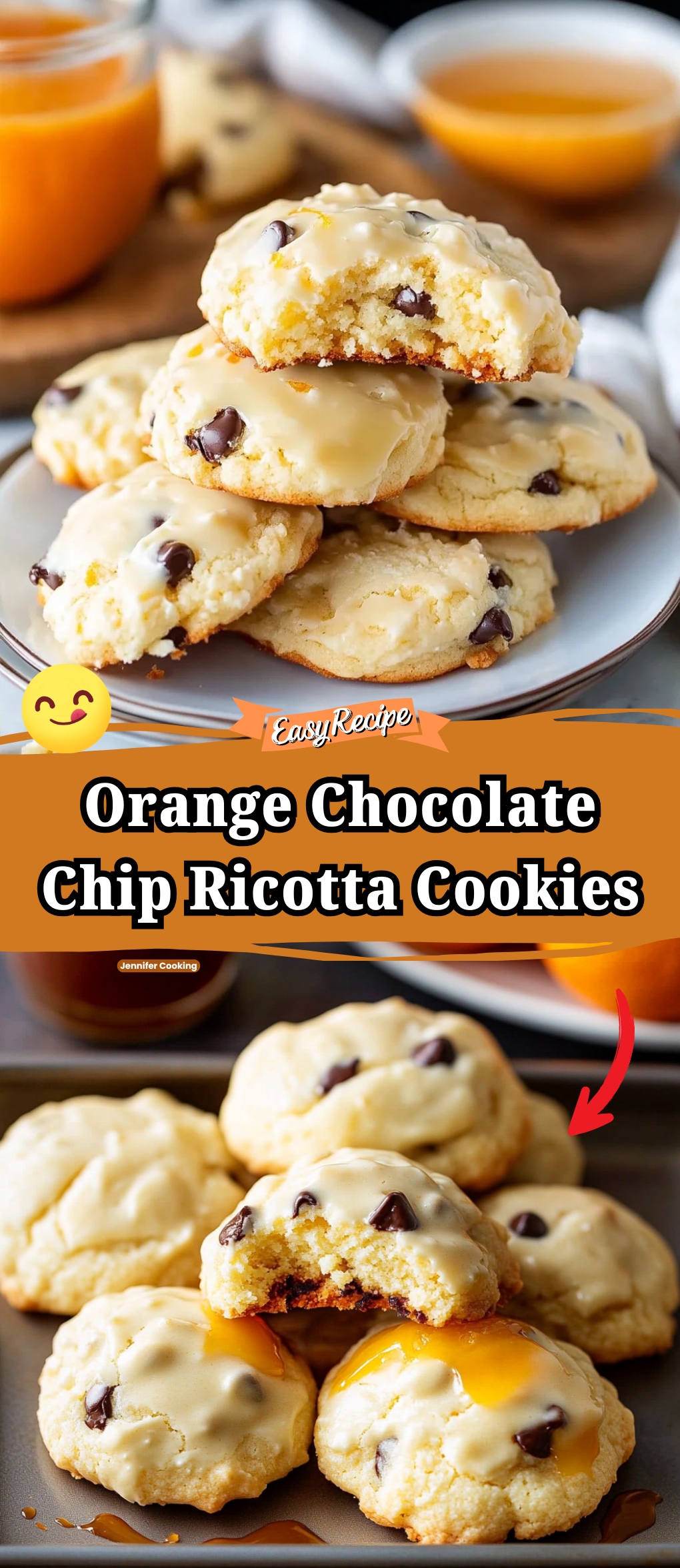 Orange Chocolate Chip Ricotta Cookies