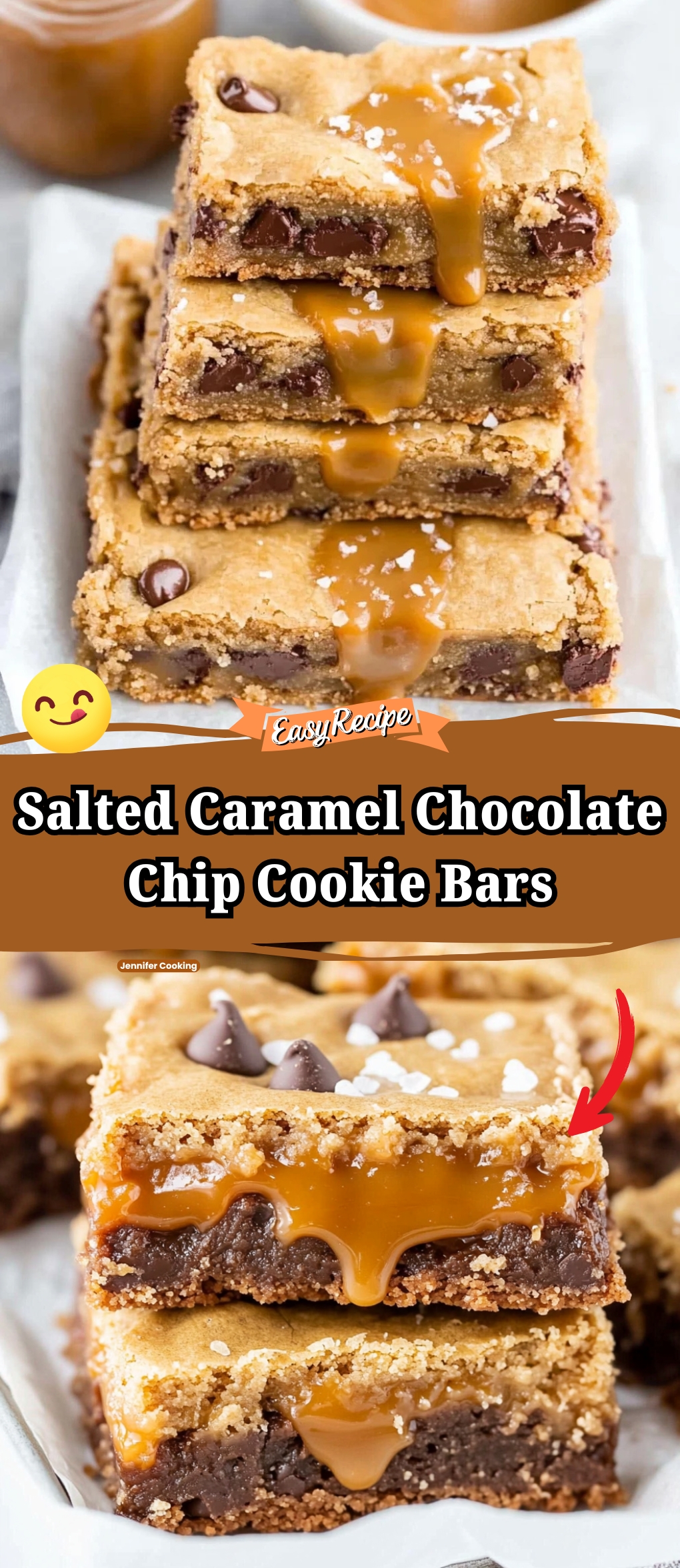 Salted Caramel Chocolate Chip Cookie Bars
