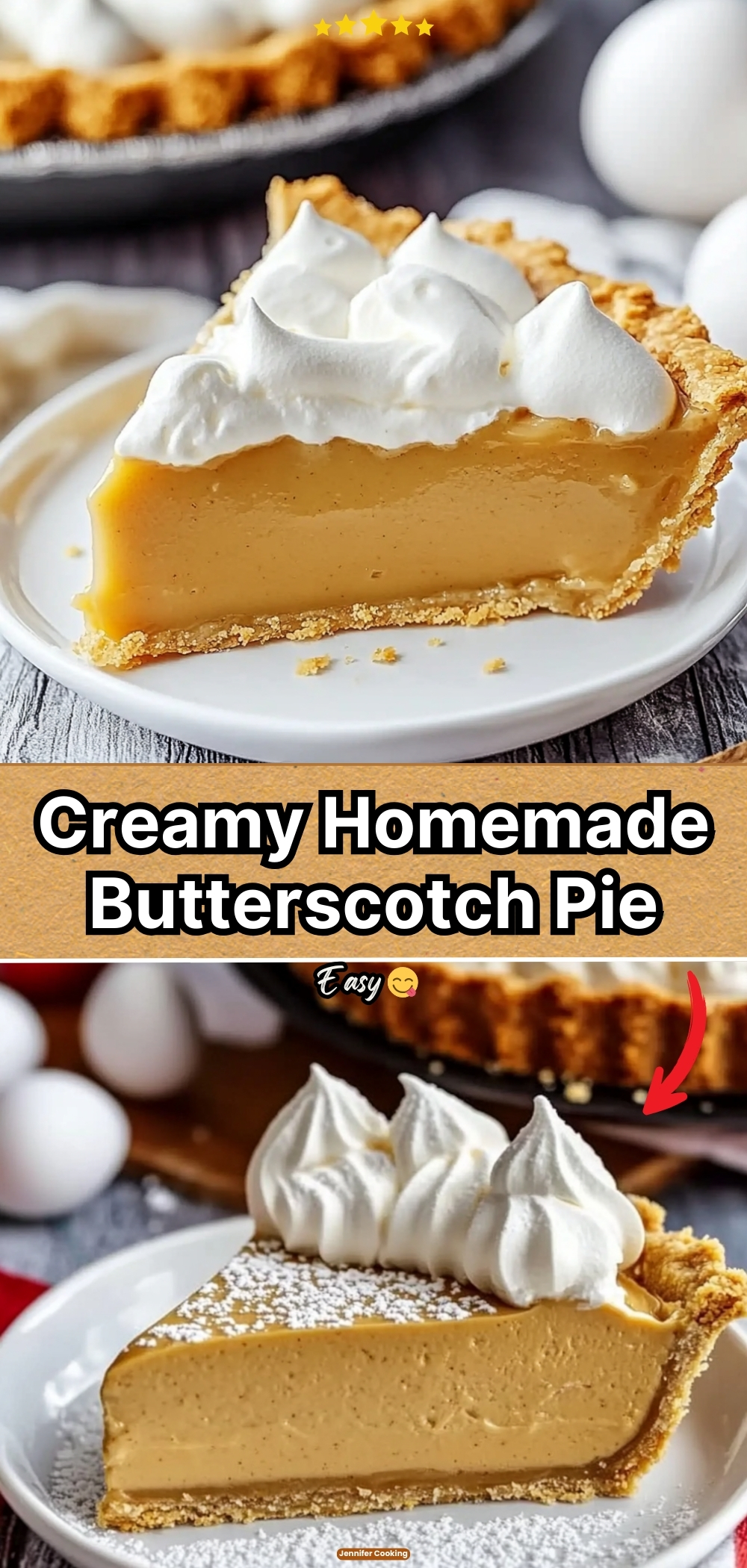 Creamy Homemade Butterscotch Pie