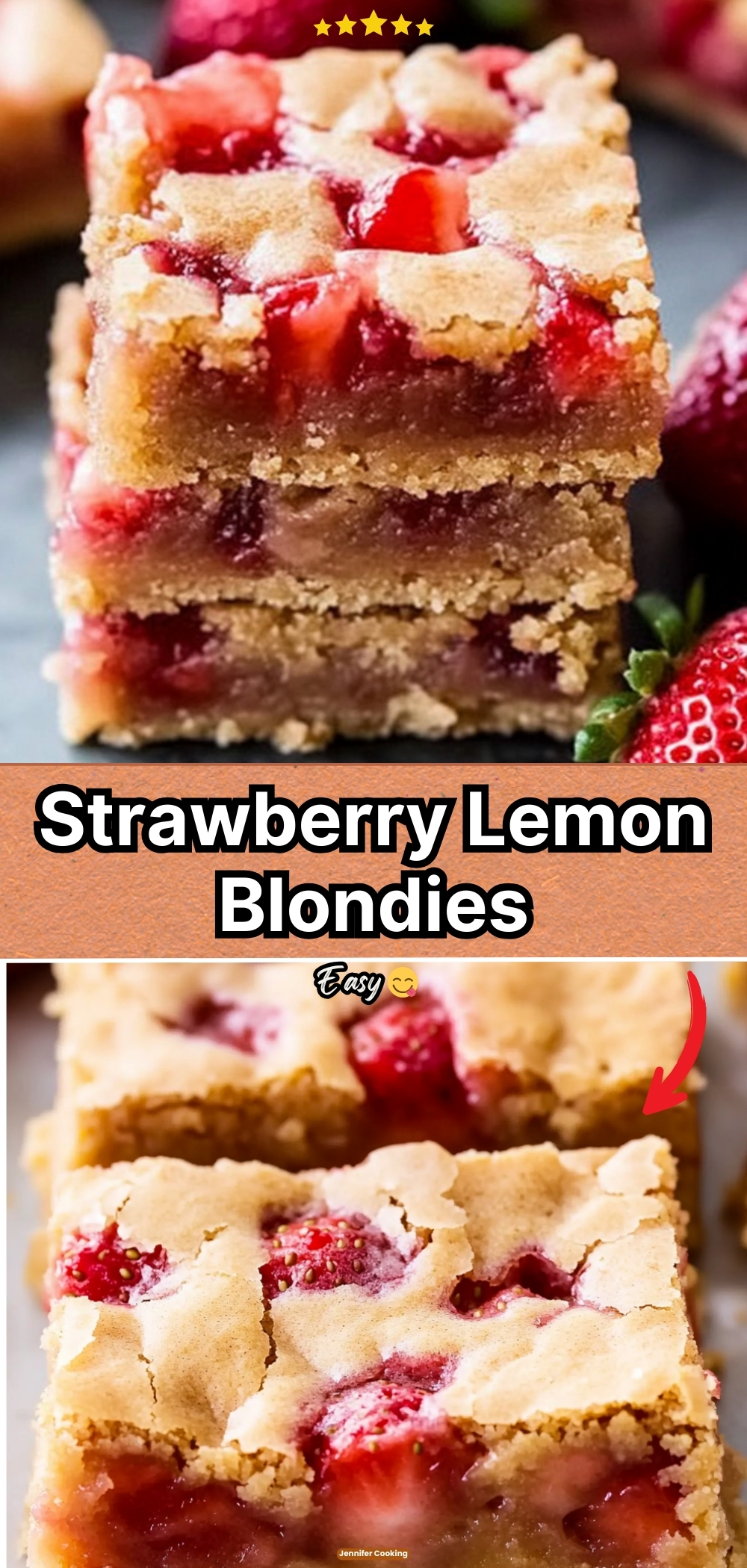 Strawberry Lemon Blondies