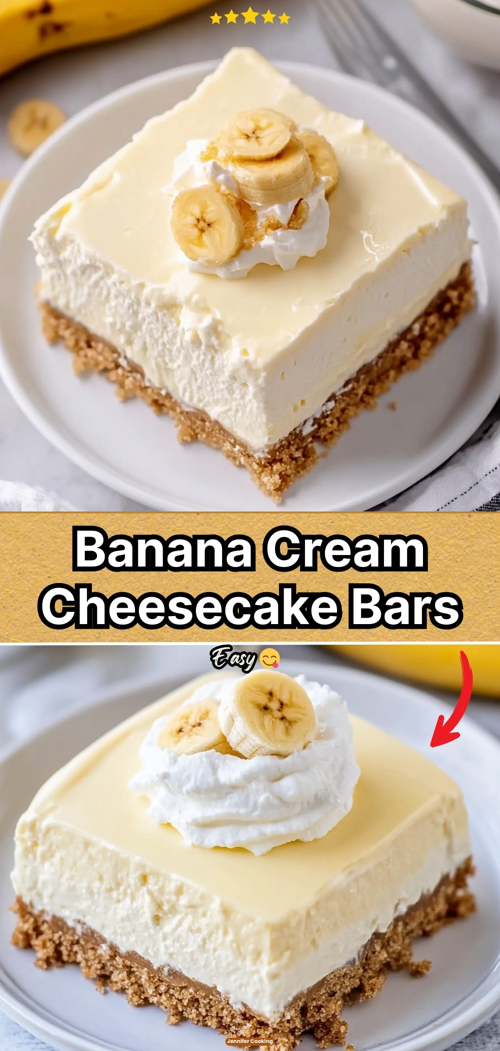 Banana Cream Cheesecake Bars