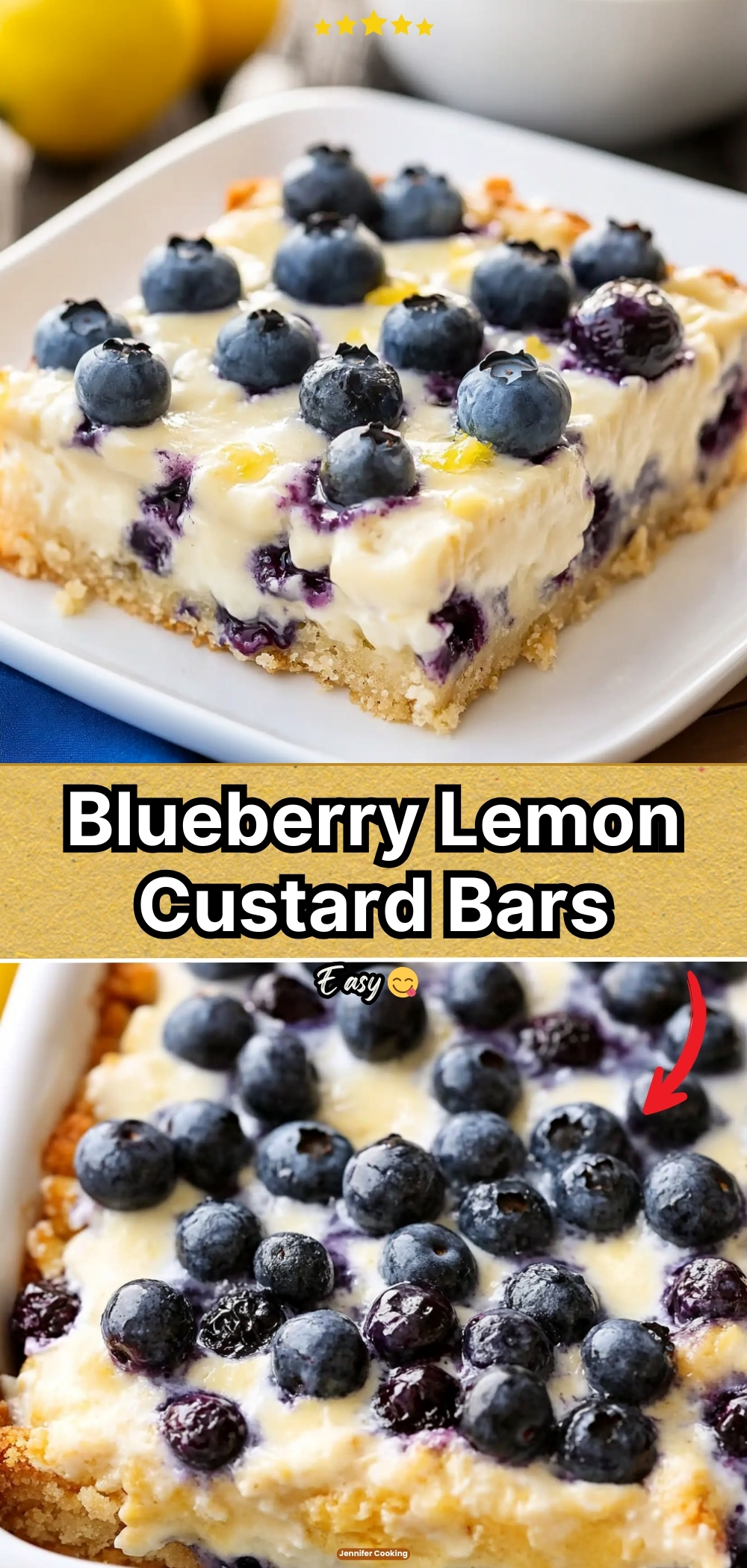 Blueberry Lemon Custard Bars