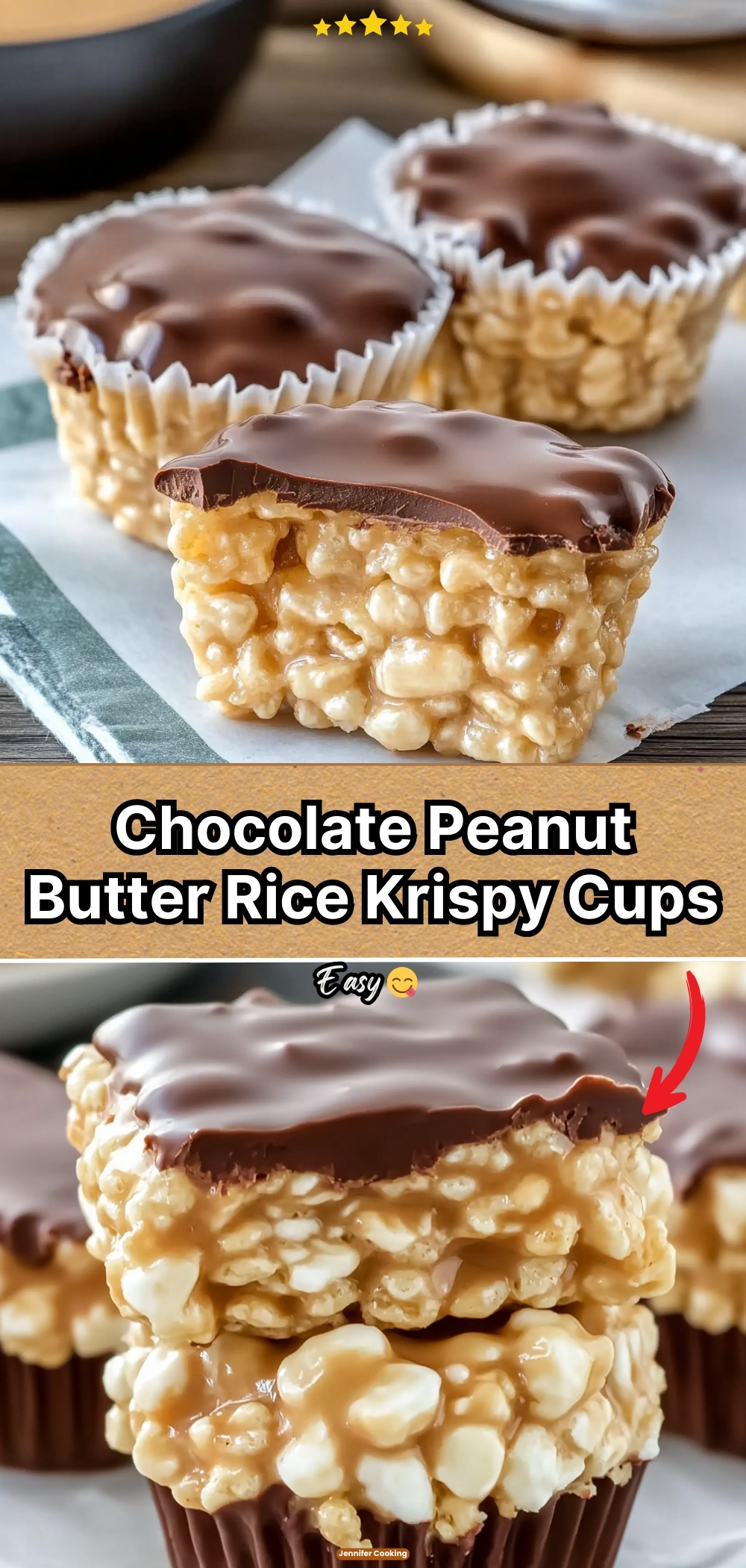 Chocolate Peanut Butter Rice Krispy Cups