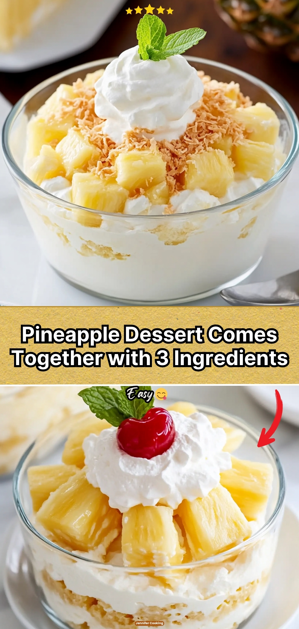 Easy Pineapple Dessert Comes Together with 3 Ingredients