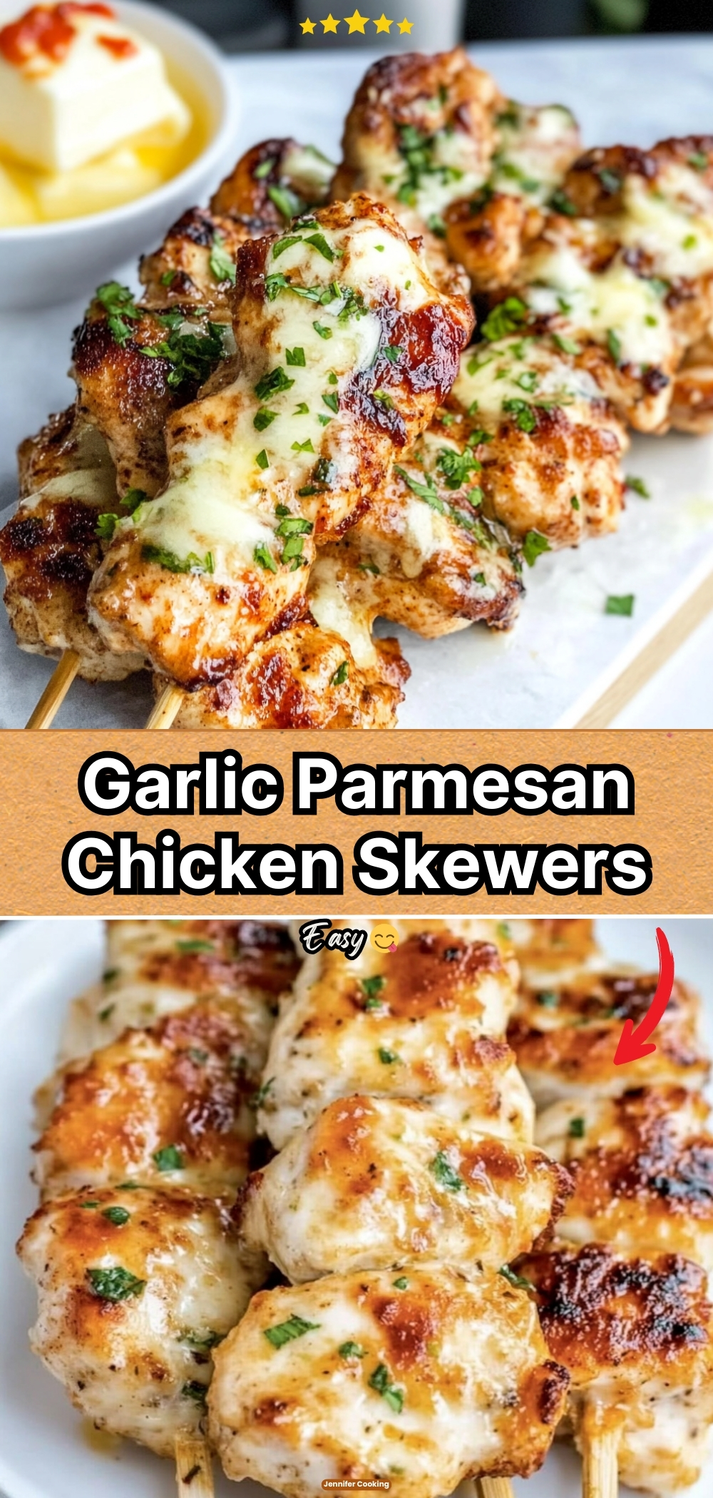 Garlic Parmesan Chicken Skewers