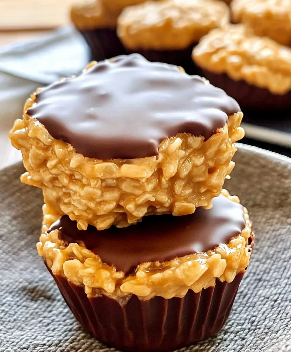 Chocolate Peanut Butter Rice Krispy Cups