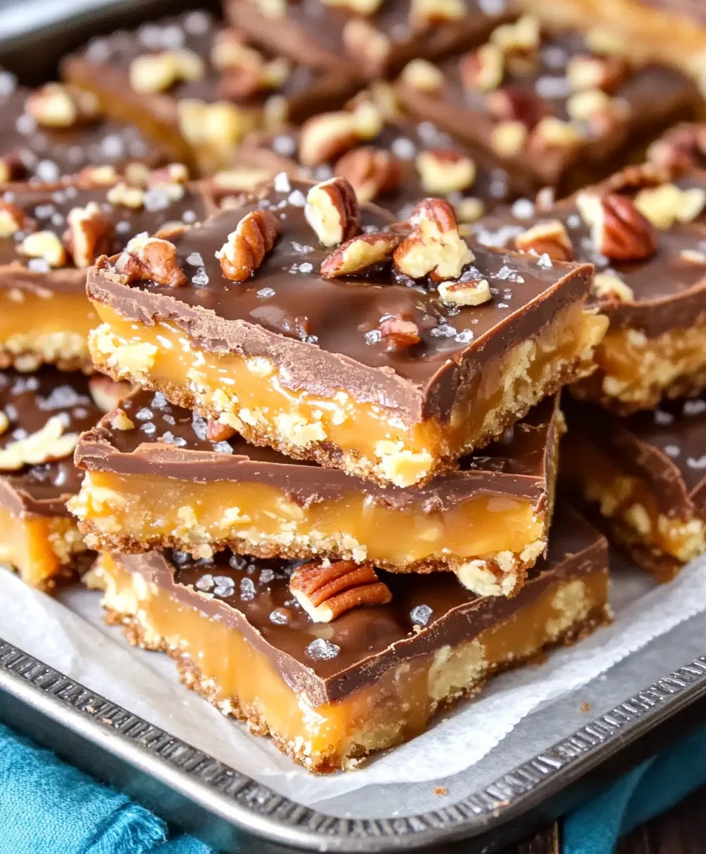 Pecan Caramel Turtle Candy Bars